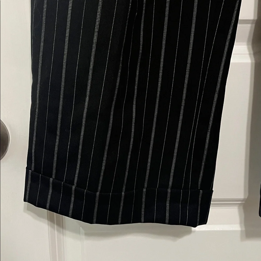 Lauren Ralph Lauren Pinstripe Wool Crepe Wide Leg Pant Sz 4P - Picture 5 of 11